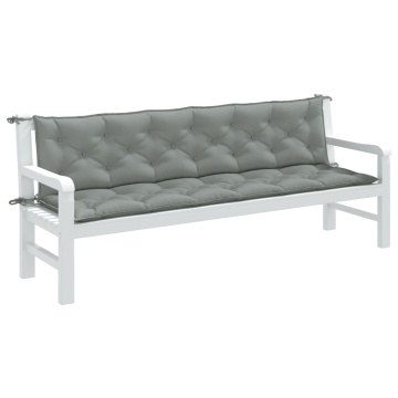 Pernă bancă de grădină 2db melanj gri deschis 200x50x7cm textil - Img 1