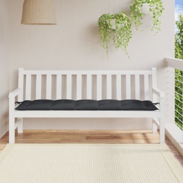Pernă bancă de grădină, melanj antracit, 180x50x7 cm, textil - Img 3