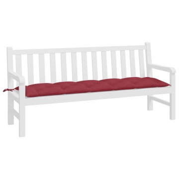 Pernă bancă de grădină, roșu vin, 180x50x7 cm, material oxford - Img 3