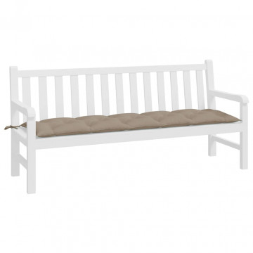Pernă bancă de grădină, taupe, 180x50x7 cm, material oxford - Img 3