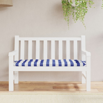 Pernă bancă grădină, dungi albastru/alb, 120x50x7 cm, textil - Img 1