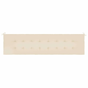 Pernă de bancă de grădină, bej, 200x50x4 cm, textil oxford - Img 4