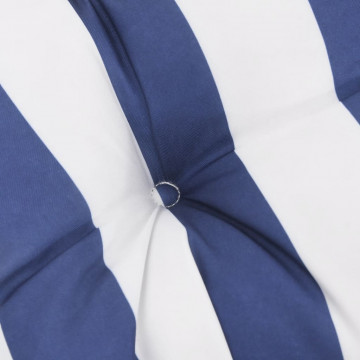 Pernă de paleți, dungi albastru/alb, 120x80x12 cm, textil - Img 6