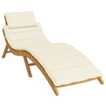 Pernă de șezlong, crem, 186x58x3 cm, textil oxford - Img 2