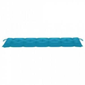 Pernă pentru bancă de grădină, albastru, 180x50x7 cm, textil - Img 3