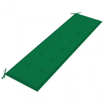 Pernă pentru bancă de grădină, verde, 180x50x3 cm - Img 2