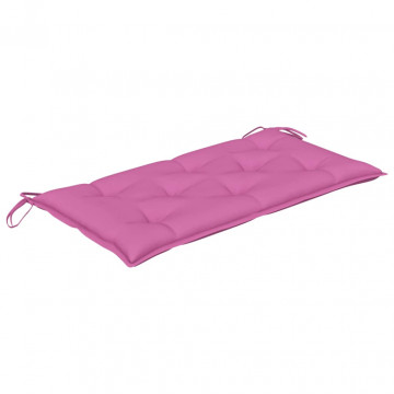 Pernă pentru bancă, roz, 100x50x7 cm, textil - Img 2