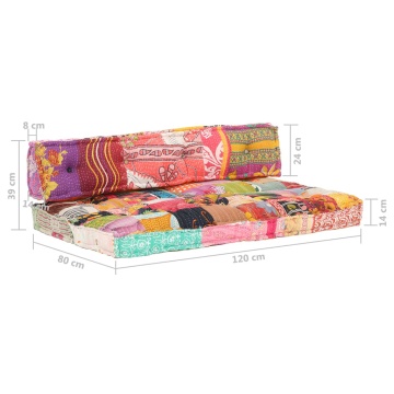 Pernă pentru canapea din paleți, multicolor, textil, petice - Img 6
