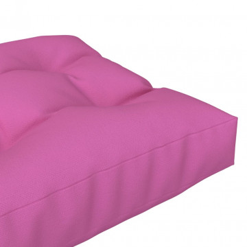 Pernă pentru canapea din paleți, roz, 60x60x12cm, textil - Img 4