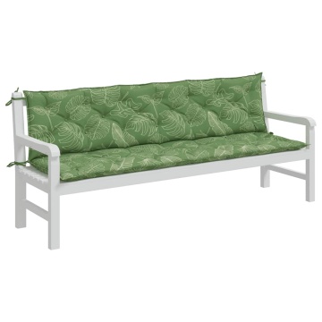 Perne bancă de grădină, 2 buc, 200x50x7cm, model frunze, textil - Img 4