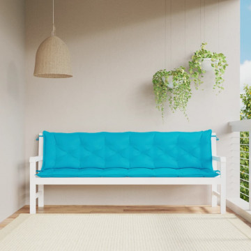 Perne bancă de grădină, 2 buc., turcoaz, 200x50x7 cm, textil - Img 1