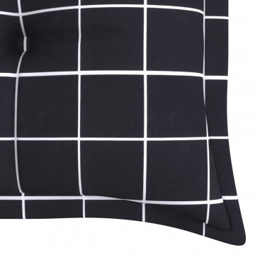 Perne de bancă, 2 buc., negru, 180x50x7 cm textil model carouri - Img 6
