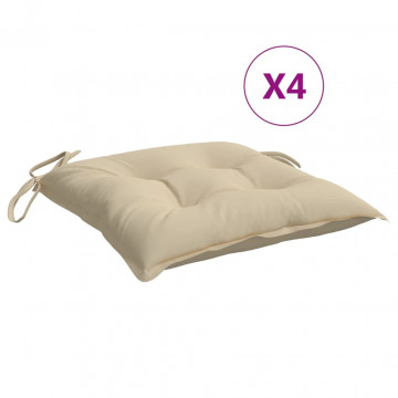 Perne de scaun, 4 buc., bej, 50x50x7 cm, textil oxford - Img 2