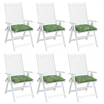 Perne de scaun, 6 buc., 50x50x7 cm, textil, model frunze - Img 3