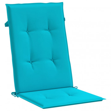 Perne de scaun spătar înalt, 4 buc., turcoaz, textil - Img 4
