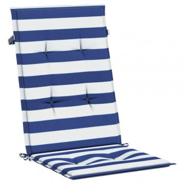 Perne de scaun spătar înalt, 6 buc. dungi albastre&albe, textil - Img 4