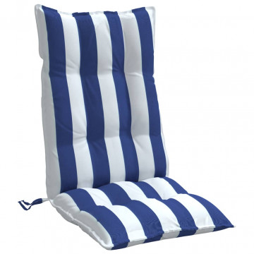 Perne de scaun spătar înalt, 6 buc. dungi albastre&albe, textil - Img 4