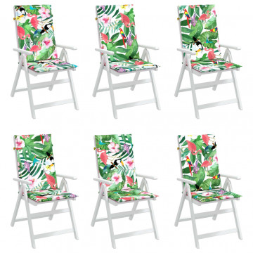 Perne de scaun spătar înalt, 6 buc., multicolor, textil - Img 3