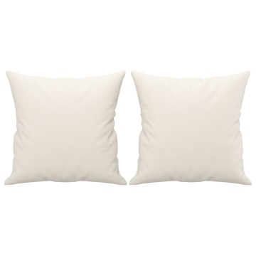 Perne decorative, 2 buc., crem, 40x40 cm, piele ecologică - Img 2