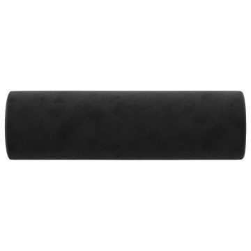 Perne decorative, 2 buc., negru, Ø15x50 cm, catifea - Img 4