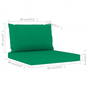 Perne pentru canapea din paleți, 2 buc., verde, textil - Img 5