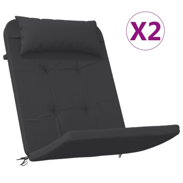 Perne pentru scaun Adirondack, 2 buc, negru, textil oxford - Img 2