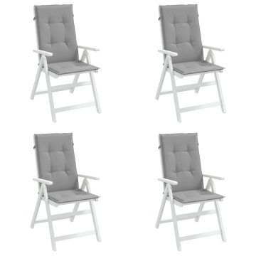 Perne scaun cu spătar înalt, 4 buc., gri, 120x50x3 cm, textil - Img 4