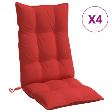 Perne scaun cu spătar înalt 4 buc, roșu, țesătură Oxford - Img 2