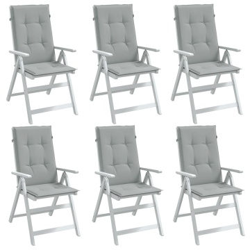Perne scaun cu spătar înalt 6 buc. melanj gri 120x50x4cm textil - Img 1