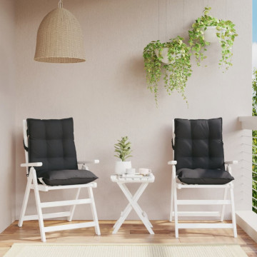 Perne scaun cu spătar mic, 2 buc., negru, textil oxford - Img 1