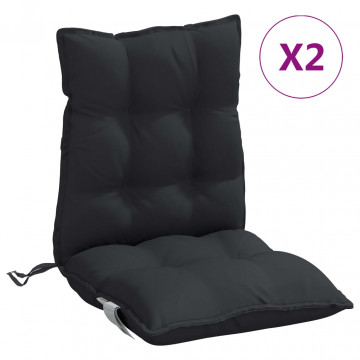Perne scaun cu spătar mic, 2 buc., negru, textil oxford - Img 2