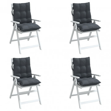 Perne scaun cu spătar mic, 4 buc., antracit, textil oxford - Img 3