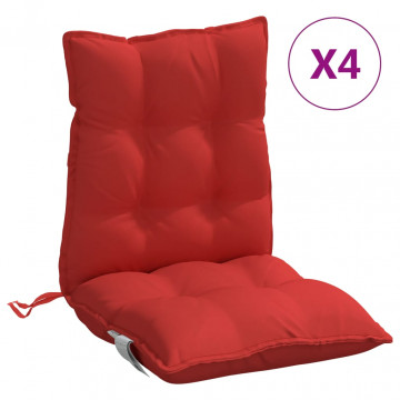 Perne scaun cu spătar mic, 4 buc., roșu, textil oxford - Img 2