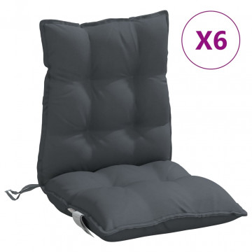 Perne scaun cu spătar mic, 6 buc., antracit, textil oxford - Img 2