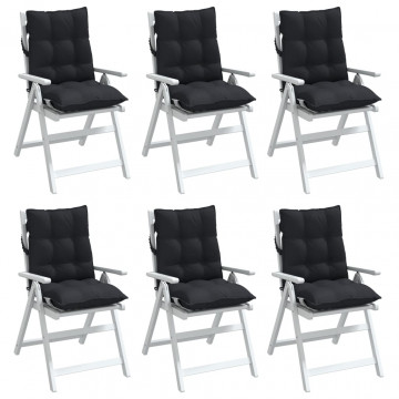 Perne scaun cu spătar mic, 6 buc., negru, textil oxford - Img 3