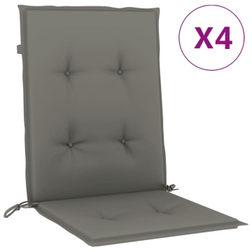 Perne scaun cu spătar scund 4 buc. melanj gri 100x50x4cm textil - Img 2