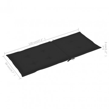 Perne scaun de grădină, 6 buc., negru, 120x50x3 cm - Img 5
