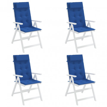 Perne scaun spătar înalt 4 buc albastru regal, țesătură Oxford - Img 4