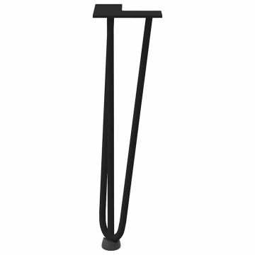 Picioare de masă în ac de păr 4 buc Negru 42 cm Oțel masiv - Img 8