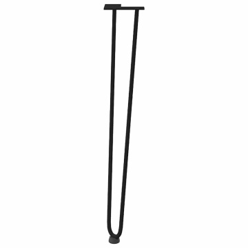 Picioare de masă în ac de păr 4 buc Negru 72 cm Oțel masiv - Img 8