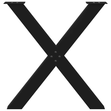 Picioare pentru masă în formă de X 2 buc Negru Oțel - Img 8