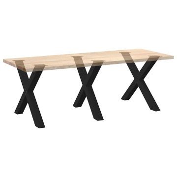Picioare pentru masă în formă X 3 buc Negru 90x(72-73) cm Oțel - Img 7