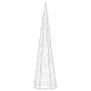 Piramidă decorativă acrilică con lumină LED alb rece 60 cm - Img 3