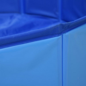 Piscină pentru câini pliabilă, albastru, 120 x 30 cm, PVC - Img 3