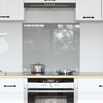 Placă de backsplash pentru bucătărie Gri deschis 70x60x0,6 cm din sticlă securizată - Img 1