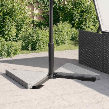 Plăci cu greutate umbrelă 2 buc granit gri triunghiular 14 kg - Img 3