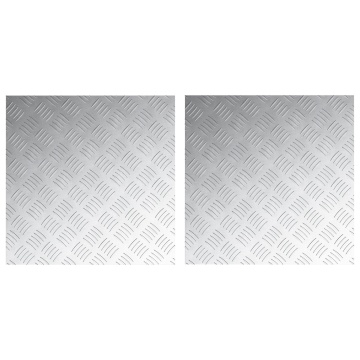 Plăci de Aluminiu cu Model Checker 2 buc Anti-Alunecare 50x50 cm - Img 1