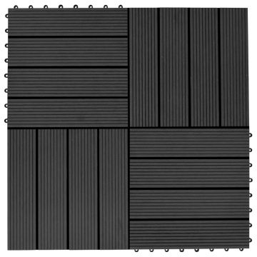 Plăci de pardoseală, 22 buc., negru, 30 x 30 cm, WPC, 2 mp - Img 1
