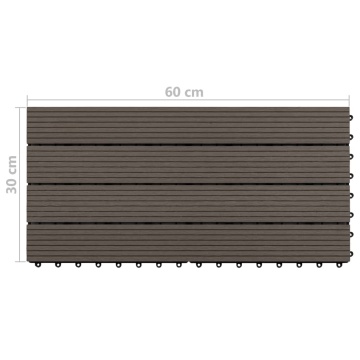 Plăci de pardoseală, 6 buc., maro închis, 60x30cm, WPC, 1,08 m² - Img 5