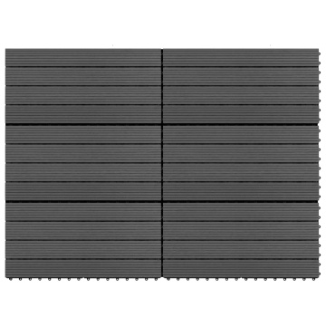 Plăci de pardoseală, 6 buc., negru, 60x30 cm, WPC, 1,08 m² - Img 1